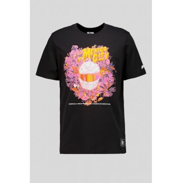 Tricou din bumbac cu imprimeu - Portocaliu/Lila/Negru