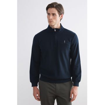 Bluza de trening cu fenta cu fermoar - Albastru ultramarin