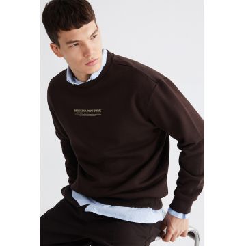 Bluza de trening din amestec de bumbac - Maro