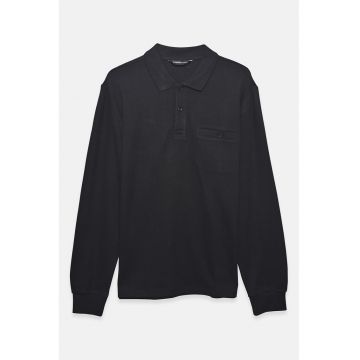 Bluza lejera cu guler polo - Gri antracit