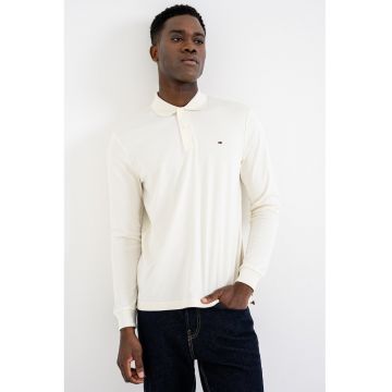 Bluza polo cu logo discret - Bej deschis