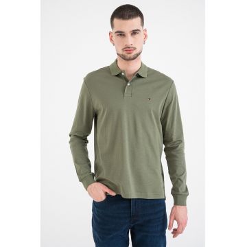 Bluza polo cu logo discret - Kaki