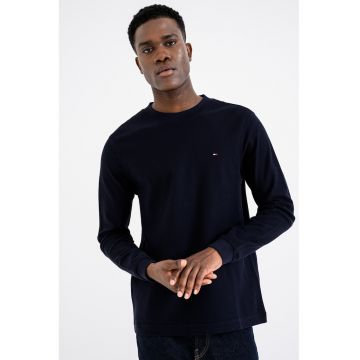 Bluza uni cu decolteu la baza gatului - Bleumarin