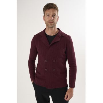 Cardigan din bumbac cu nasturi - Rosu inchis