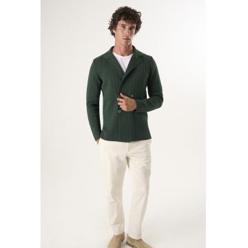 Cardigan din bumbac cu nasturi - Verde aquamarin