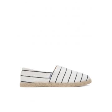 Espadrile barbati -  textil - negru/alb
