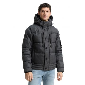 Geaca cu gluga si buzunare multiple - Gri inchis