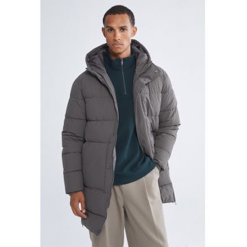 Geaca cu guler mediu - Gri inchis