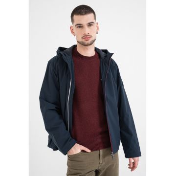 Jacheta cu gluga si buzunare laterale - Bleumarin