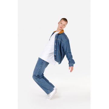 Jacheta lejera de denim cu buzunare aplicate - Albastru