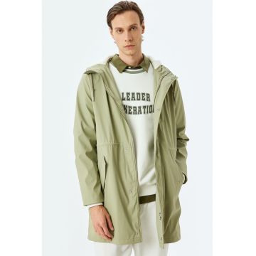 Jacheta parka slim fit cu gluga - Verde fistic