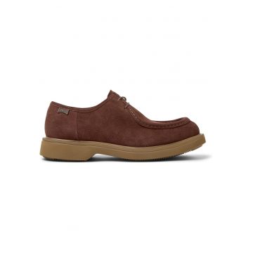 Mocasini de piele intoarsa cu varf rotund Verano - Maro cognac