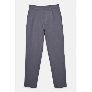 Pantaloni eleganti regular-fit cu aspect texturat - Violet prafuit