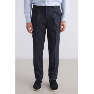 Pantaloni regular fit cu pliuri Vision - Albastru ultramarin