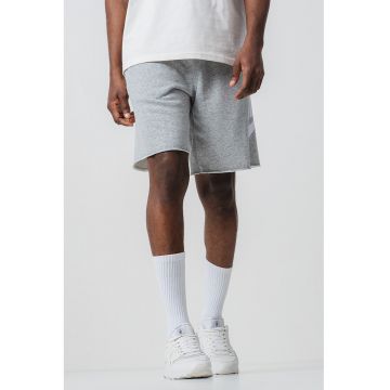 Pantaloni scurti cu snur si logo - Alb/Gri melange