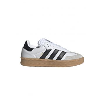 Pantofi sport din piele cu garnituri din material textil Samba XLG - Negru/Maro taupe deschis/Alb optic