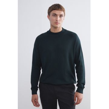 Pulover cu maneci raglan - Verde padure
