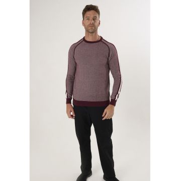 Pulover din bumbac cu maneci raglan - Rosu stins