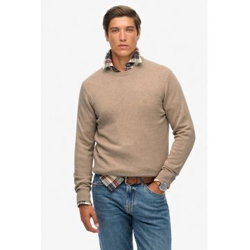 Pulover uni cu decolteu la baza gatului - Bej