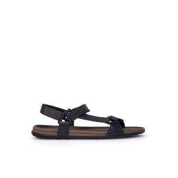 Sandale barbatesti  LORENZO-17 - piele naturala - negru -