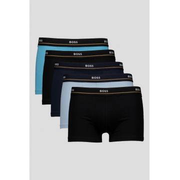 Set de boxeri din amestec de bumbac cu banda logo in talie - 5 perechi