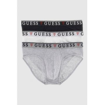 Set de chiloti cu banda logo in talie - 3 perechi - Negru/Alb optic/Gri deschis melange