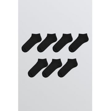 Set de sosete pana la glezna - 7 perechi - Negru
