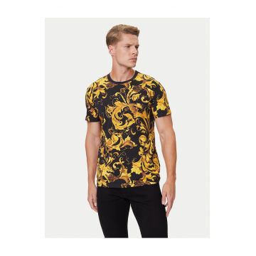 Tricou barbati  negru/galben - din bumbac