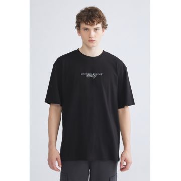 Tricou lejer de bumbac - Negru