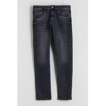 Blugi slim fit cu talie medie - Gri inchis