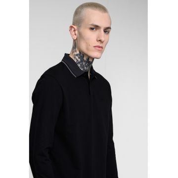 Bluza cu guler polo League Plisy - Negru