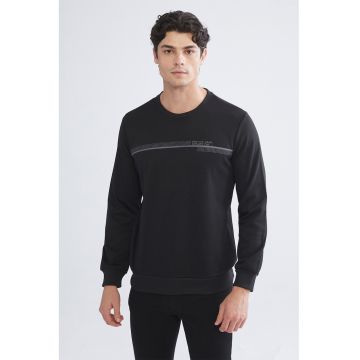 Bluza de trening cu decolteu rotund si imprimeu - Gri/Gri antracit