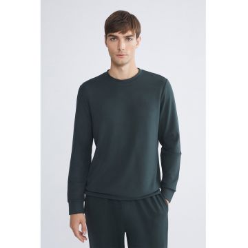 Bluza de trening uni cu decolteu la baza gatului - Gri inchis