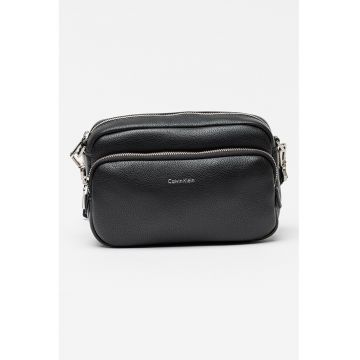 Borseta din piele ecologica Raised Camera - Negru