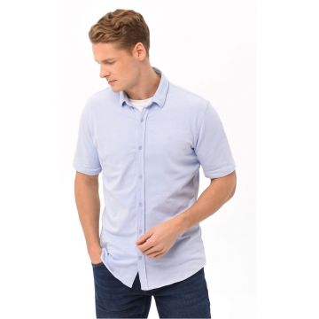 Camasa cu maneci scurte  C-Xewir pentru barbati - Albastru deschis - Slim Fit