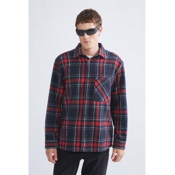 Camasa dun flanel cu model in carouri - Rosu/Bleumarin