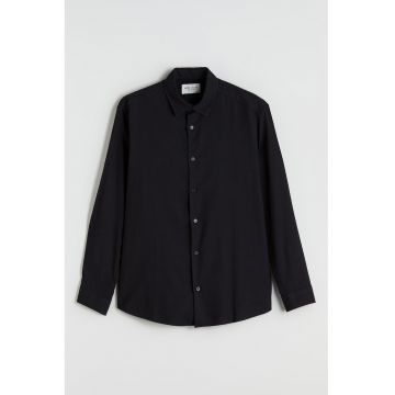 Camasa regular fit cu mansete cu nasturi - Negru