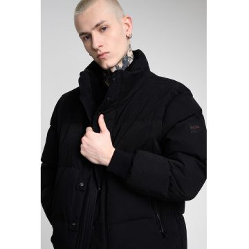 Geaca cu vatelina si guler inalt - Negru