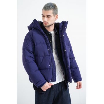 Geaca lejera cu gluga - Mov inchis