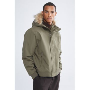 Geaca scurta cu captuseala matlasata - Kaki inchis