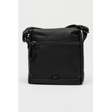 Geanta crossbody cu detalii reflectorizante - Negru