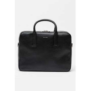 Geanta messenger din piele ecologica Raised Commute - Negru