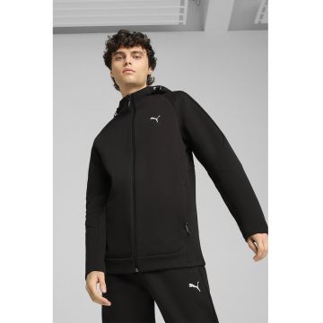 Hanorac cu fermoar si maneci raglan - Negru