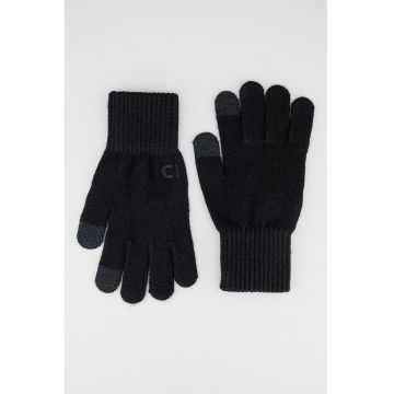 Manusi uni din tricot - Negru/Negru stins