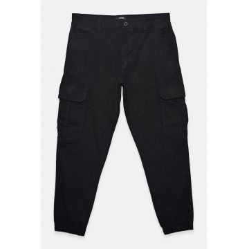 Pantaloni cargo cu croiala conica - Negru