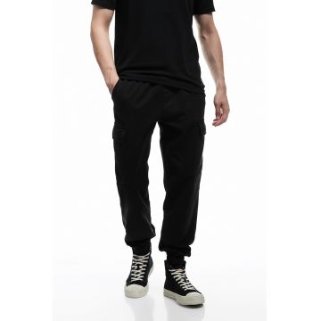 Pantaloni cargo cu snur de ajustare - Negru