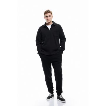 Pantaloni de trening cu terminatii elastice si snur de ajustare