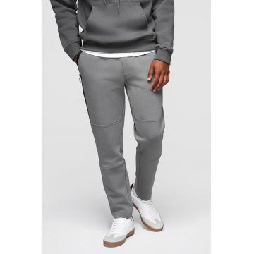 Pantaloni de trening din amestec de bumbac cu snur de ajustare - Gri