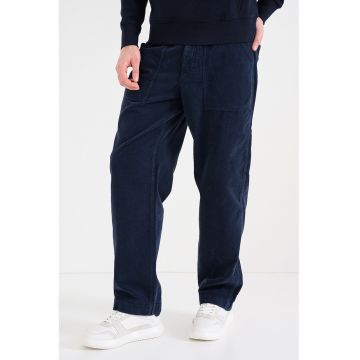 Pantaloni drepti cu striatii - Bleumarin
