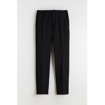 Pantaloni regular fit cu talie medie - Negru